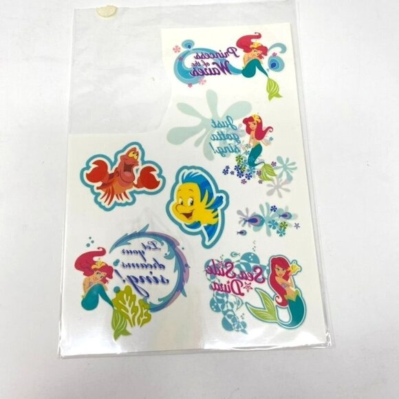Disney's Little Mermaid Ariel Flounder Sebastian Temporary Tattoos Partly Used - Picture 1 of 5